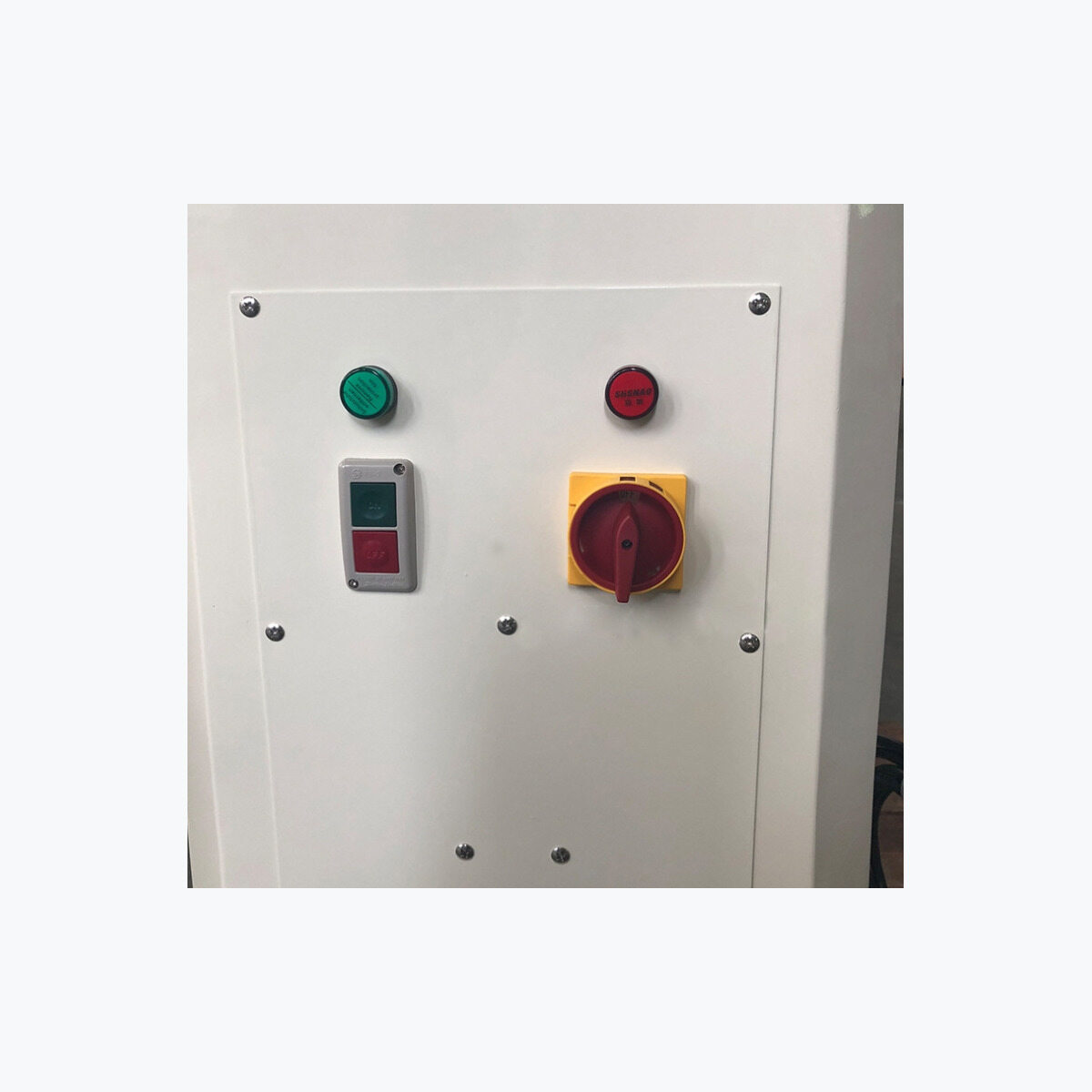 Control buttons on the dough divider and rounder.