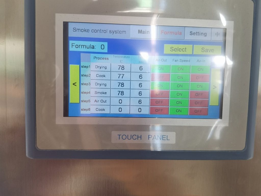 Smoking oven touchscreen control panel