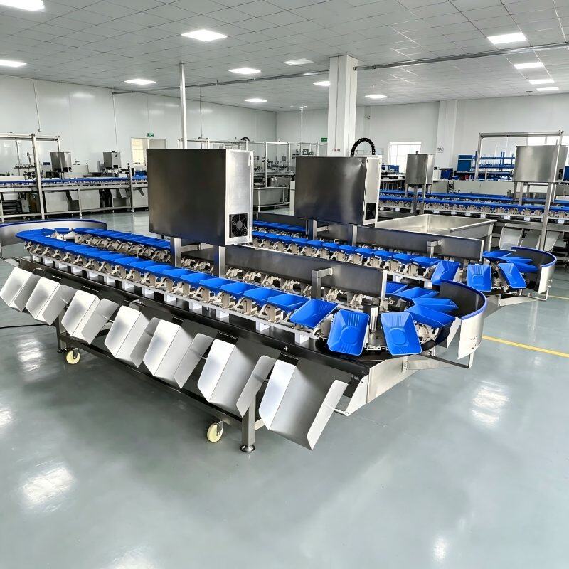 Weight grading machine with multiple collection outlets